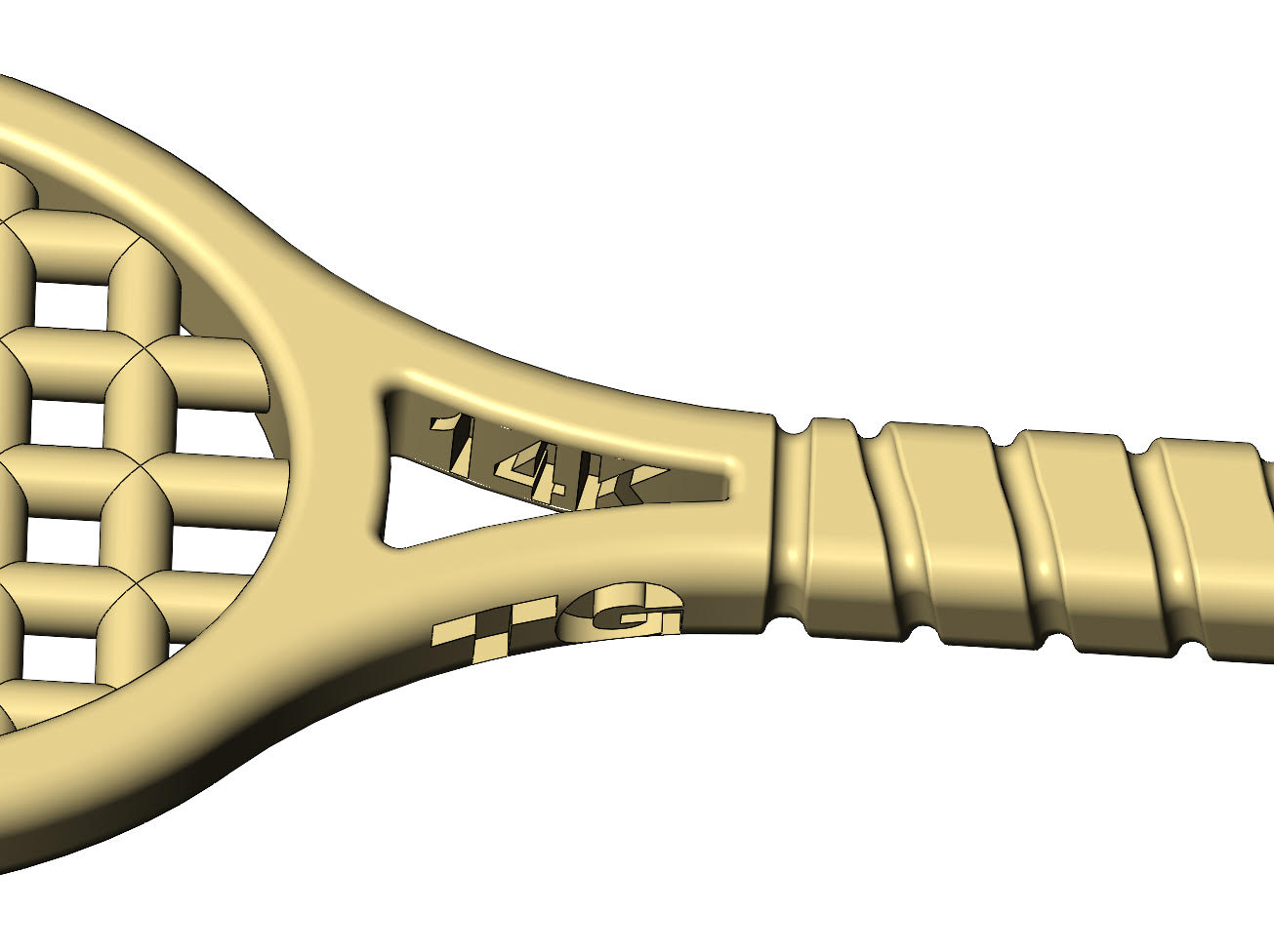 14k Gold Racquet Pendant
